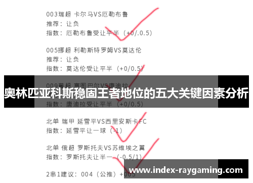 奥林匹亚科斯稳固王者地位的五大关键因素分析