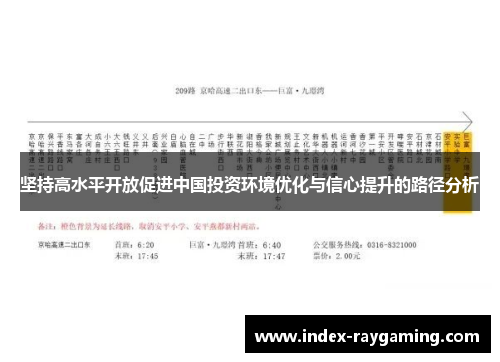 坚持高水平开放促进中国投资环境优化与信心提升的路径分析