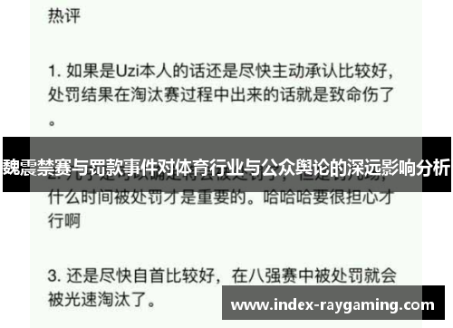 魏震禁赛与罚款事件对体育行业与公众舆论的深远影响分析